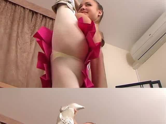 EXTREME LEGS WIDE FLEXIBLE TEEN PINK SPANDEX THONG