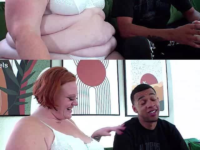 Super Sized Redhead Julie Ginger Sits Her Humongous Butt On A BBC JM1295