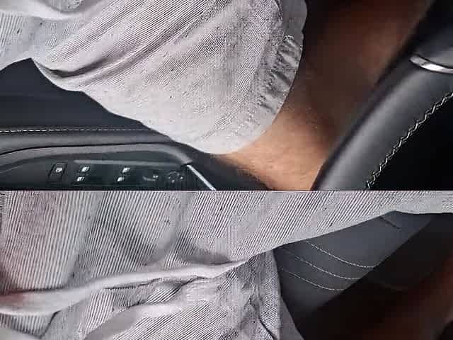 Risky masturbation in public with a sexy cutie at the bus stop!