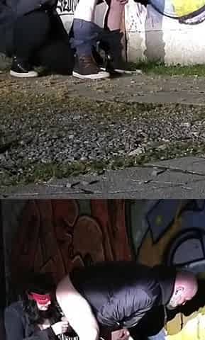 Outdoor Exposure Girl Licks Guy's Ass