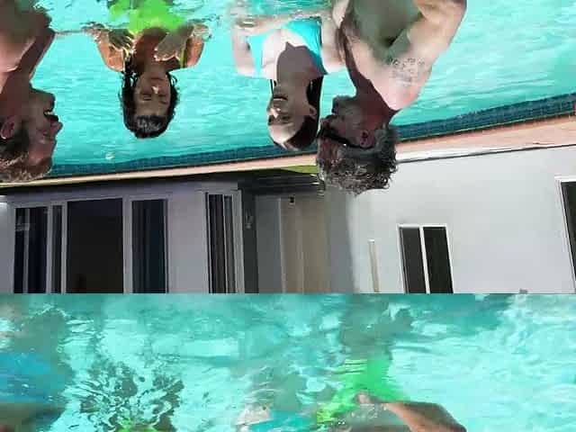 Hazel Moore and Kylie sucking cock underwater