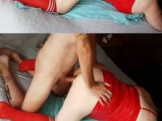 Pvc and socks doggystyle