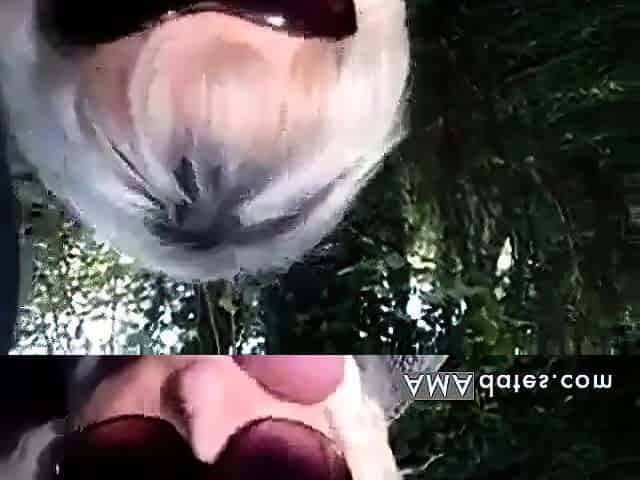 gloved old slut blow job
