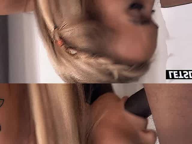 Tattooed Blond Gags on BBC Then Gets Pounded Doggy on the Bed