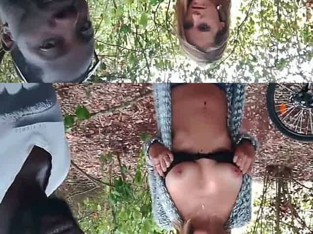 un black me baise en levrette en foret