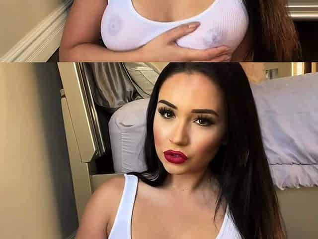 Cute curly brunette solo webcam masturbation