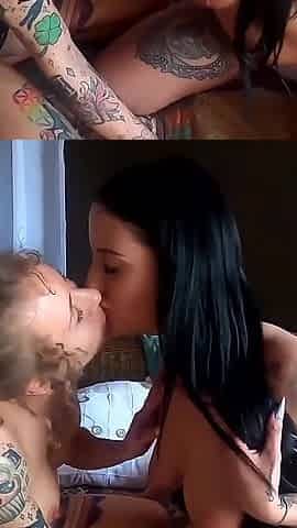 Two Naughty German Teens in Spontaneous Lesbian Action