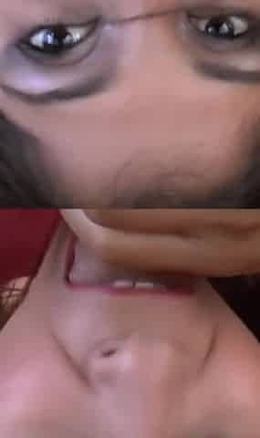 Pretty Latina with fluffy hairy muff sloppy blowjob