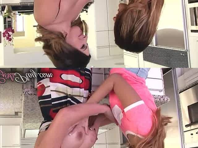 Two Playful Sexy Lesbians Fucks With Banana On The Kitchen Table