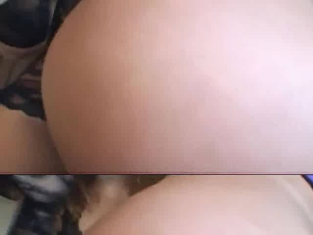 Vagina banging with large ebony knob