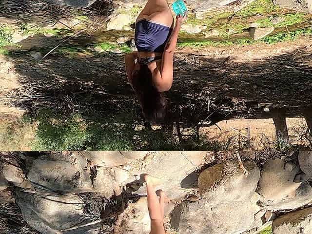Pissing mother splashing on herself