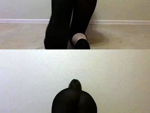 Yoga Pants Footjob and Masturbation for Big Ass