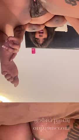 Busty Ebony Masturbates and Squirts