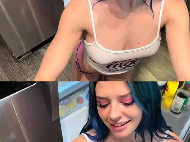 Dark haired amateur blowjob and handjob in fake taxi