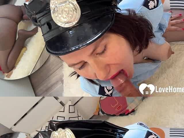Police mommy Gets Naughty Blowing My Huge Penis at Her Place POV PORN