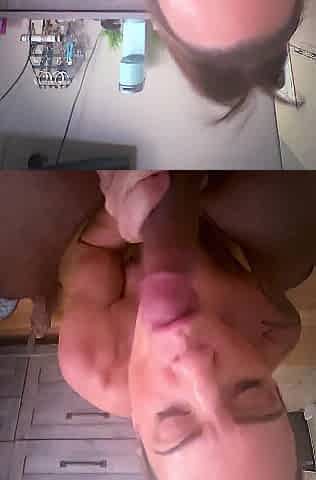Real XXX Hotwife XXX Sucking her bulls knob untill his cum pours out