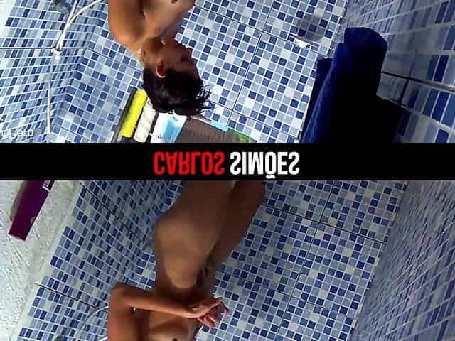 Hot Girl in the Shower Taking a Bath.