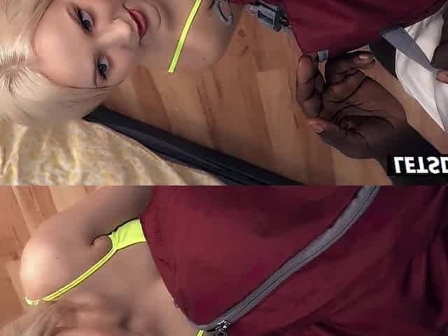 Tiny Blond Nikki Hill Gets A Surprise Large Ebony Rod - LETSDOEIT