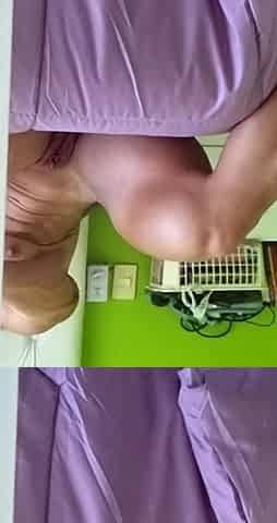 Amateur video of Blond teen masturbates with dildo