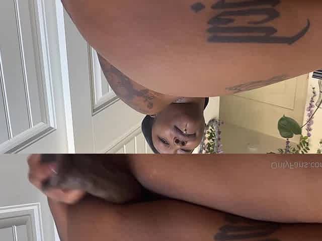 Thick Ebony Pussy with Big Boobs, Huge Ass, Riding Dildo