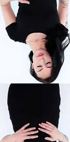 Brunette solo darling masturbating at home