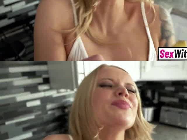 Small blond stepsister lets stepbro rail her teen vagina throughout her torn panties