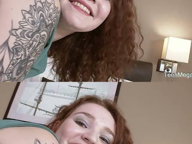 Cute curly Sheylley Bliss spreads legs letting dude fuck her anus