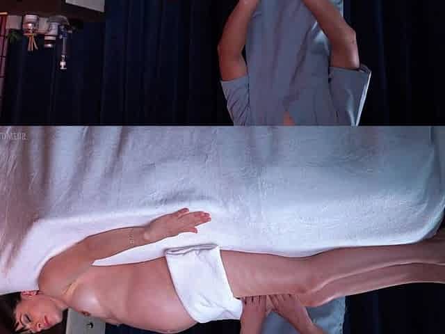 Masseur Bangs my Booty and cums on my Preggo Vagina