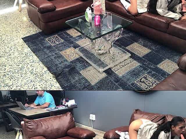 sexy angel gets sexually excited in job interview.