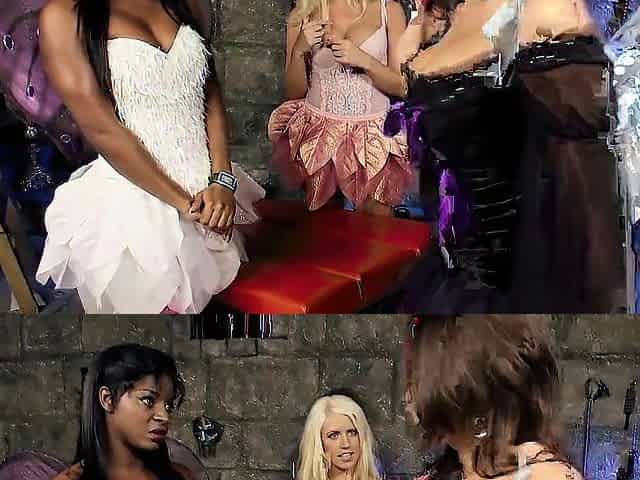 Lesby 3 Wings Scene three Interracial Three-some of Lesbo Fairies in Underware Banging Every Other's Cunts