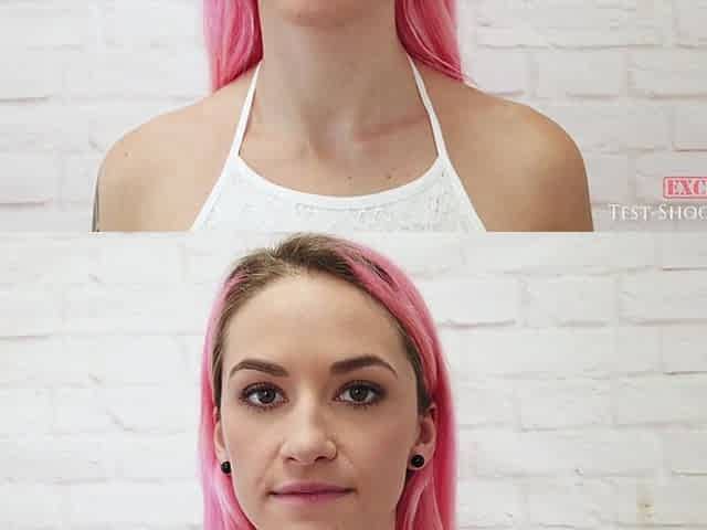 Nude Video Casting with Long Pink Haired Girl Adele