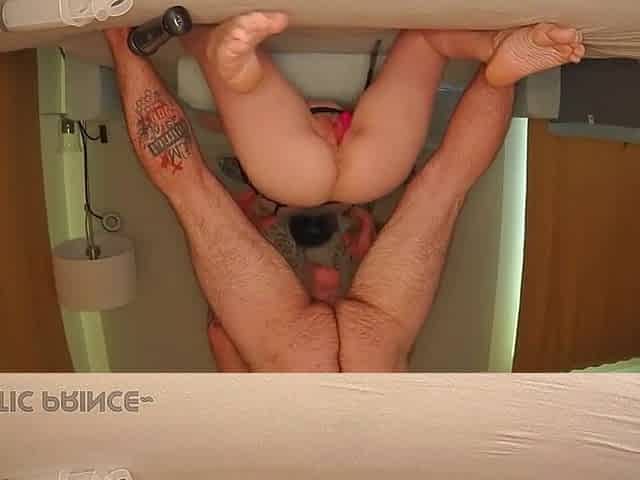 analized in ebony underware - full on OF
