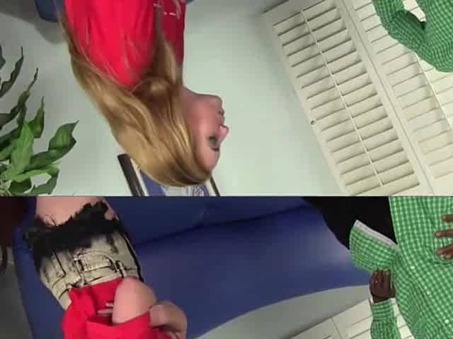 White step daughter likes flirting with her ebony stepdad during the time that mama is at work