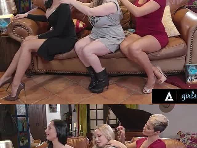 GIRLSWAY - Book Club MILFs Ryan Keely, Aiden Starr & Crystal Rush Recreate Hawt Lesbo Massage Scene