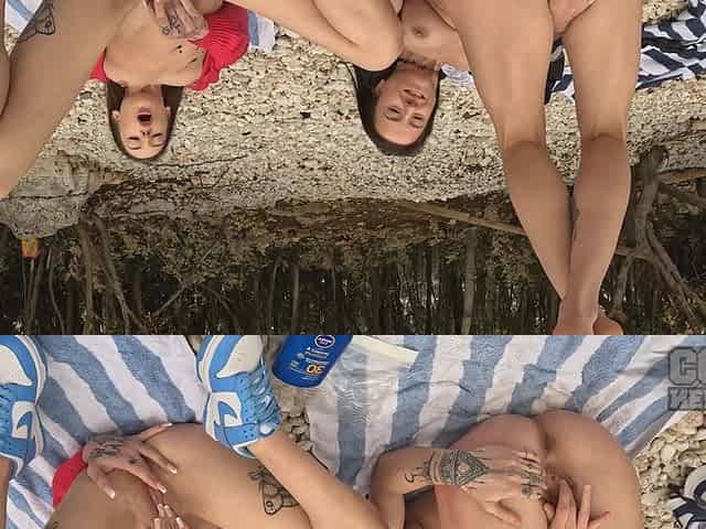 Gabriela Lati And Dora Masturbating Next To Eachother On A Nude Public Beach