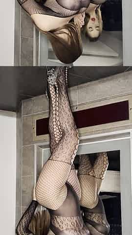 Showing My Giant Ass in Fishnets