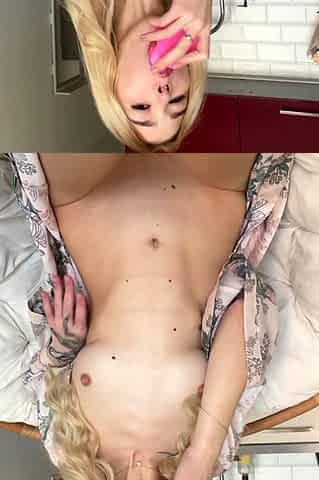 Puffy peach blondes solo toy action