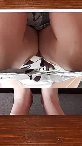 Stepmom's Pussy Caught on Camera Under the Table