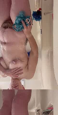 Tattooed mother i'd like to fuck soapy shower playing with twat