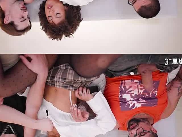 three-Way Porn - A Black Teen is Banged HArd by 2 Chaps at her Graduation