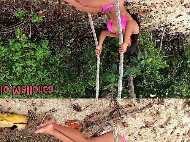 Large Titties Thai Bombshell Gets Picked up in Public Beach