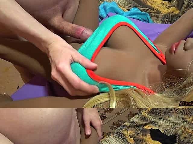 Screwed doll in a cock-sock