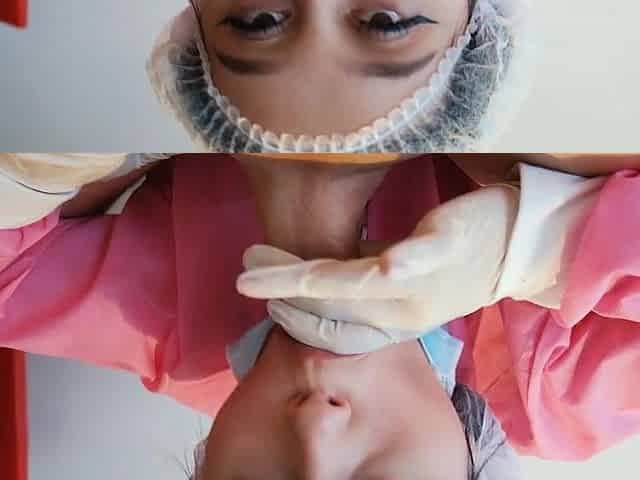 Doctor checks my dick for strength and suck all my cum
