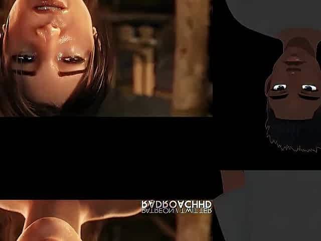 Lara Croft takes the massive penis ever