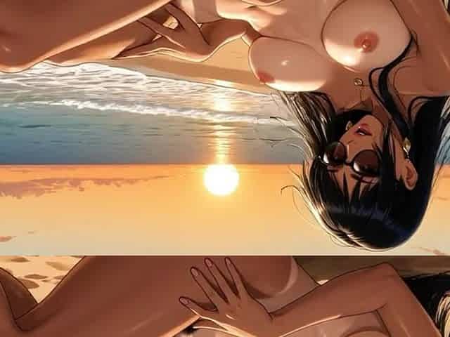 130. Indian Desi Aunty Girl Lay on Beach (ai Animation)