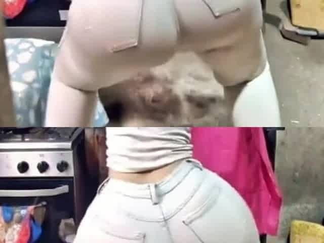 Vecina Big Ass Limpiando