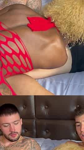 DP Interracial Threesome with Gorgeous Ebony and My Big Dick Friend Raul Bud