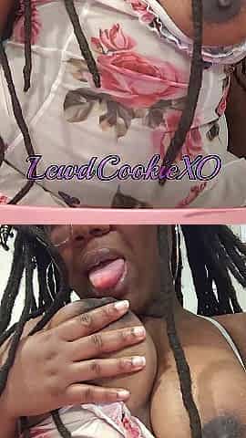 Licking and Spitting on my Hawt Chocolate Nipps