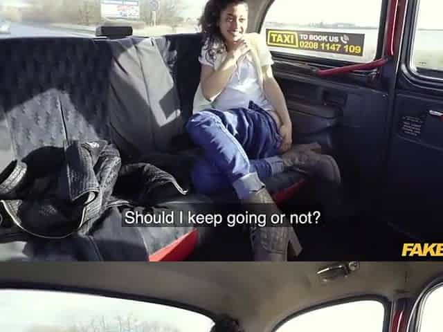 Scarlet Her Tits And Gives A A Blowjob With Taxi Driver