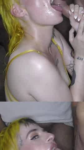 Debut Bukkake Facials for Lana Banana